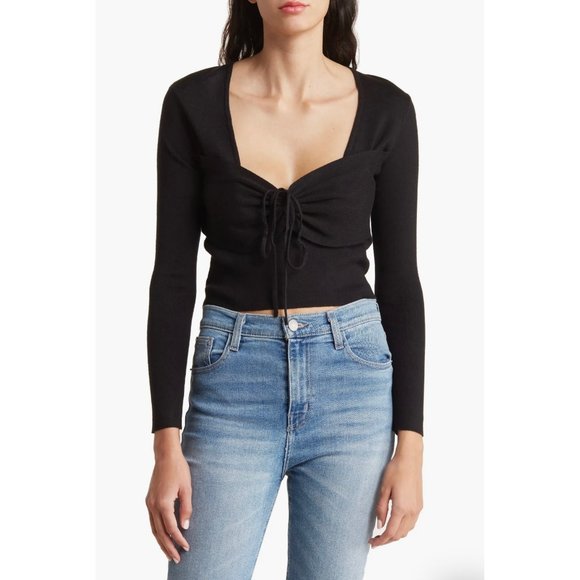 Cotton Emporium Tops - COTTON EMPORIUM Corset Sweater In Black NEW